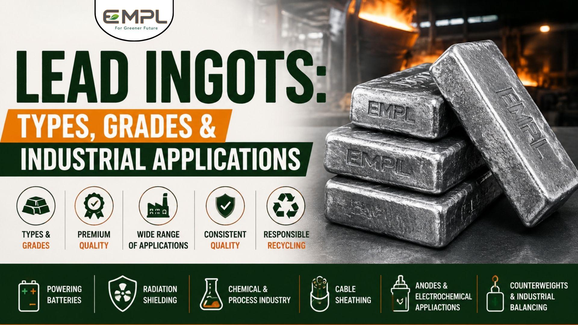 Featured image for Lead Ingots: Types, Grades & Industrial Applications | EMPL blog post